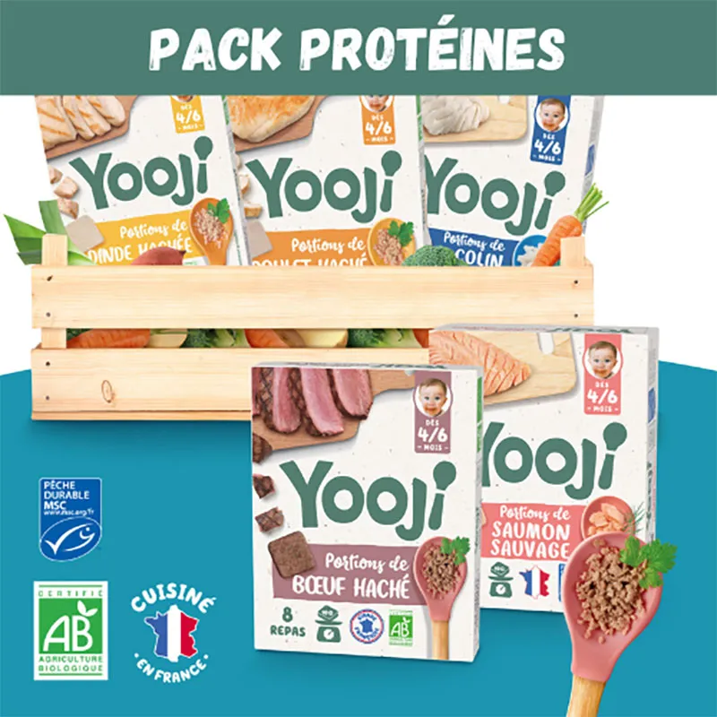 Pack Mes 1er Hachés de Viandes Bio et Poissons Sauvages MSC - 50 repas - 4m+-0