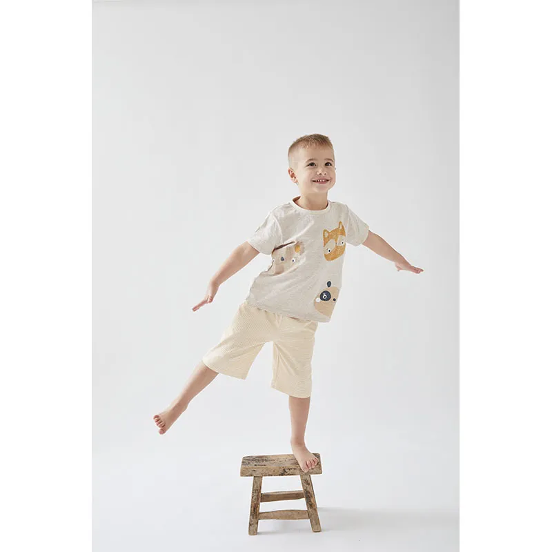 Pyjama MC 2pcs. Raton Laveur - Beige-6