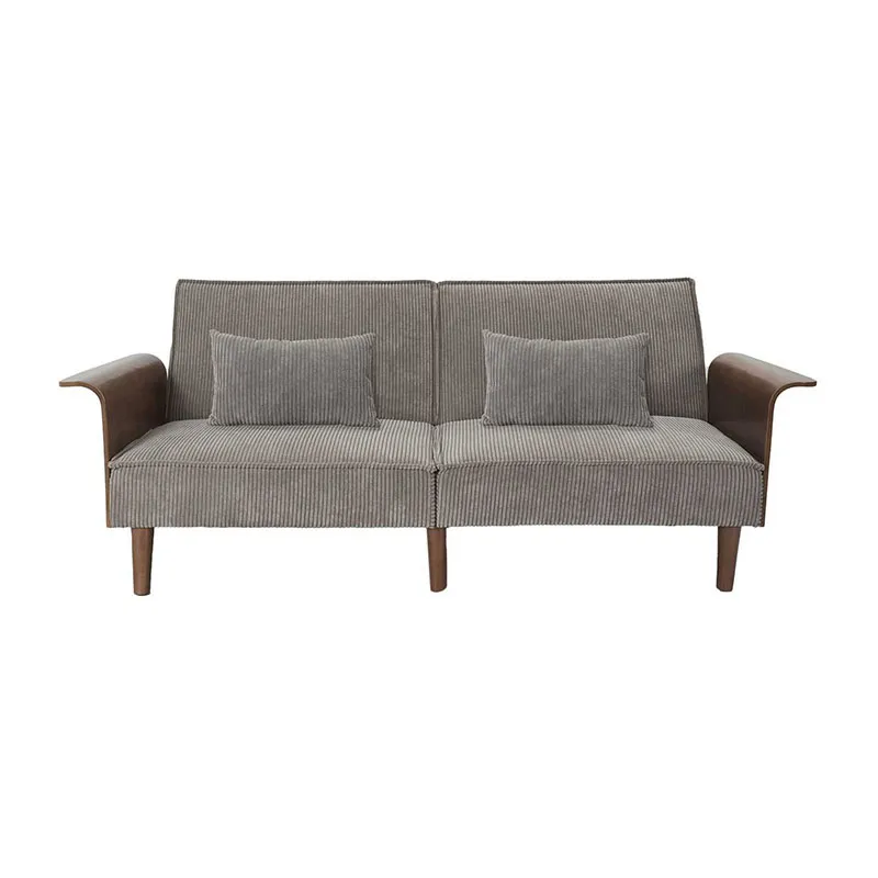Canapé convertible Côtelé Scott - 90x205x83cm-0