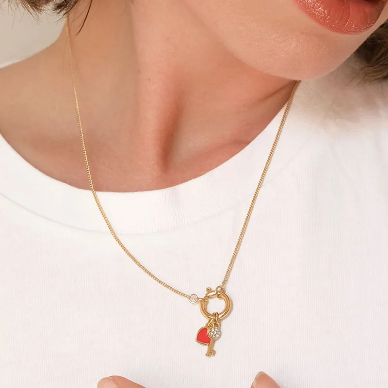 Charm Cœur Rouge - Plaqué Or-5