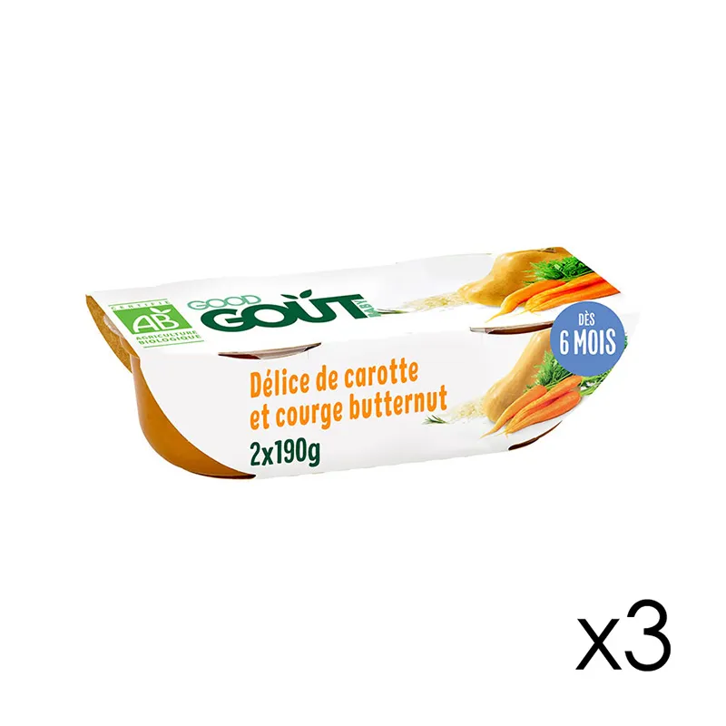 6x190g Bols Délice Carottes Courge butternut BIO - 6m+-0