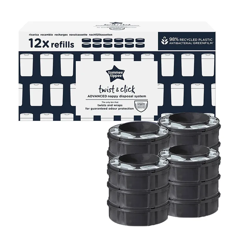 Poubelle à couche Twist & Click + 13 recharges - Bleu-2