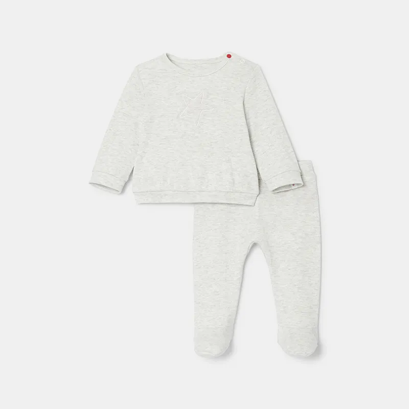 Pyjamas Coton BIO Mixte - Écru chiné-0