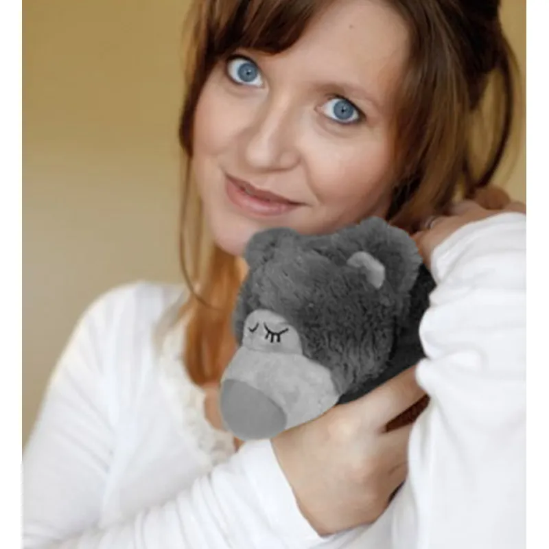Peluche bouillotte Ours Gris 33cm - 0m+-2