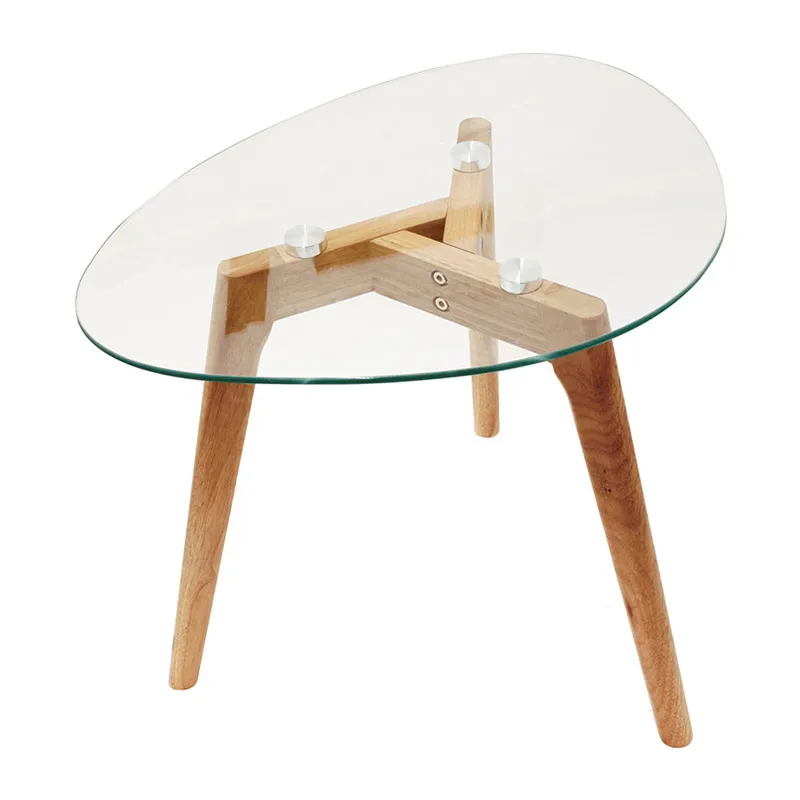 2 Tables gigognes galet Verre Naturel - 60x45cm-2