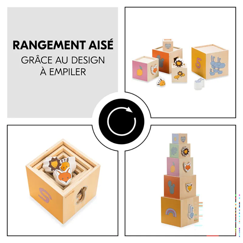 Cubes à empiler Bois - 12m+-6