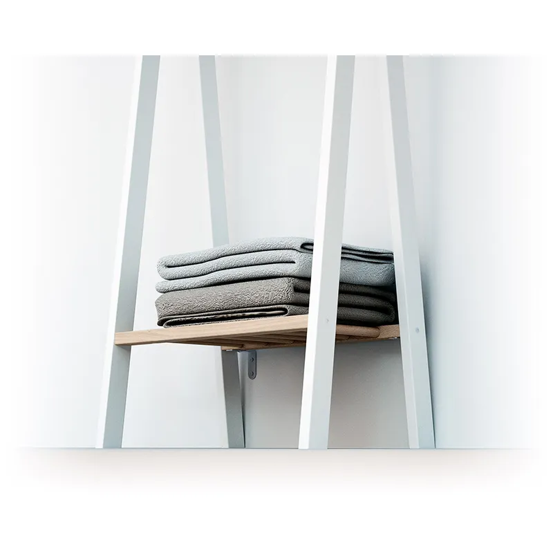 Porte vêtement Bois Essentiel Blanc/Hêtre - 50x30x130cm-2