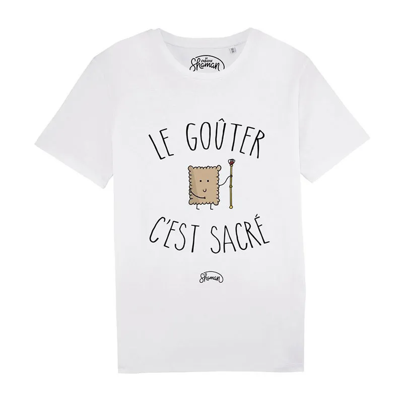 T-shirt Homme Le gouter c'est sacre BIO - Blanc-0