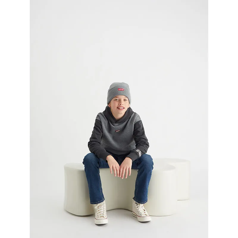 Hoodie Relaxed Fit Colorblock Junior - Charcoal heather-6