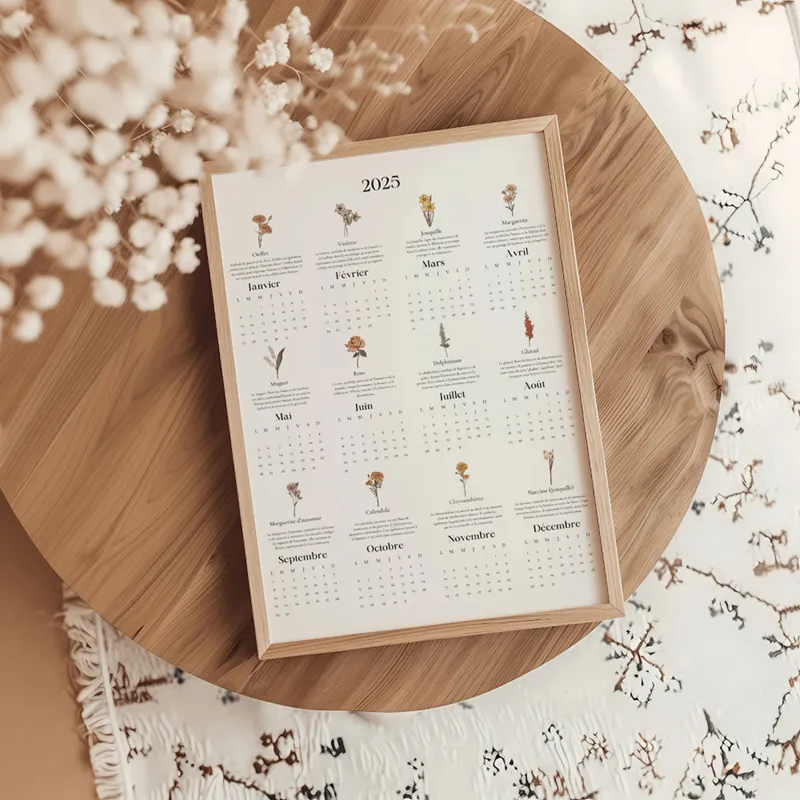 Calendrier A3 - Fleurs 2025-0