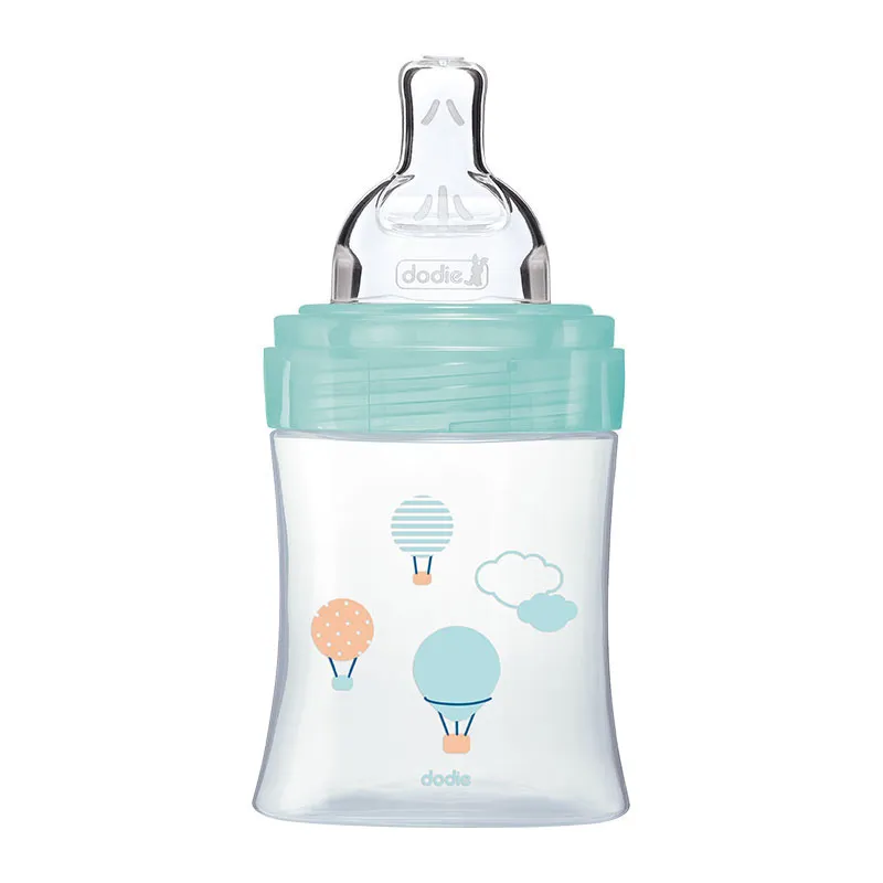 2 Bibs anti-coliq. Tétines plates 150ml déb.1 Vert Air - 0m+-2
