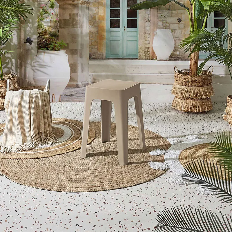 Tabouret empilable Spectra Beige - 34,5x34,5x47cm-1