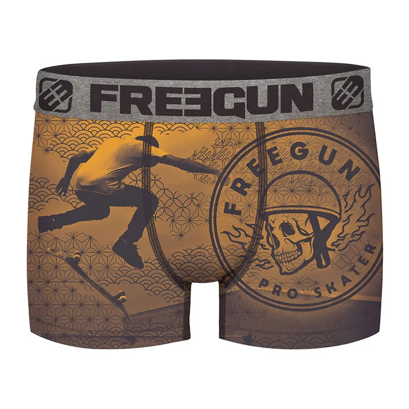 4 Boxers Garçon Jean & Skate Two Freegun - Orange-3