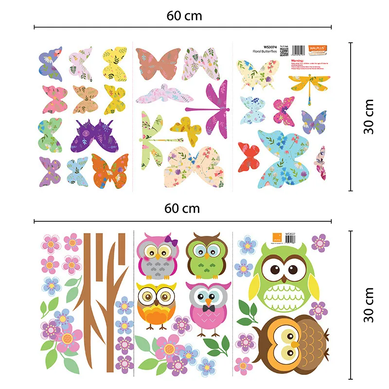 Stickers - Arbre, chouettes & Papillons-5