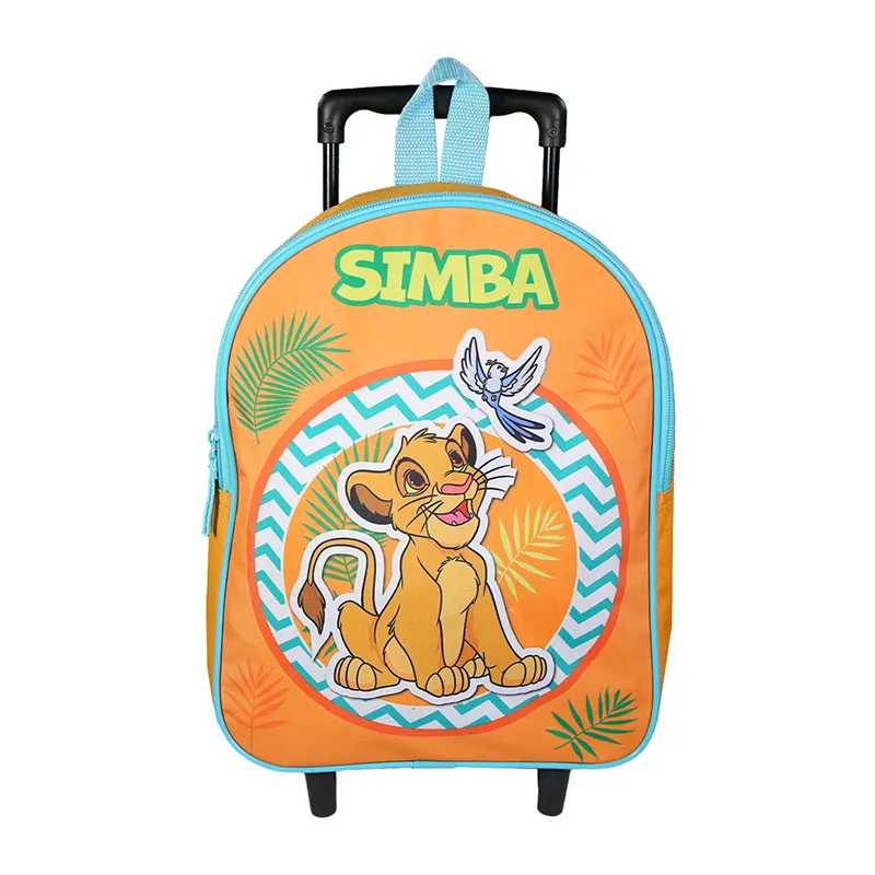 Sac à dos à roulettes maternelle Le Roi Lion Jaune - 25x32cm-0