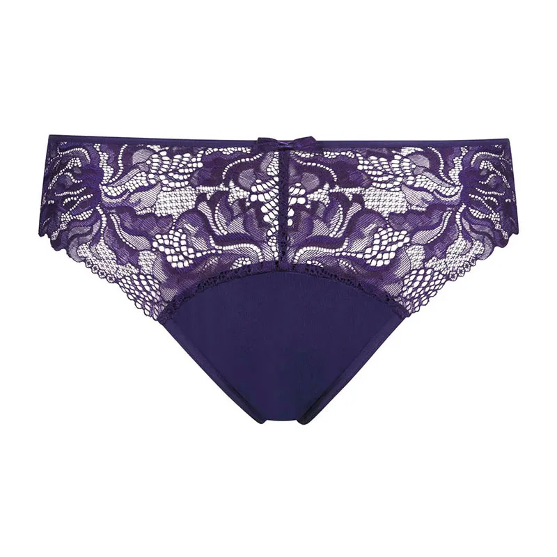 Culotte Microfibre et Dentelle Essentiel Generous Femme - Violet Pourpre-2