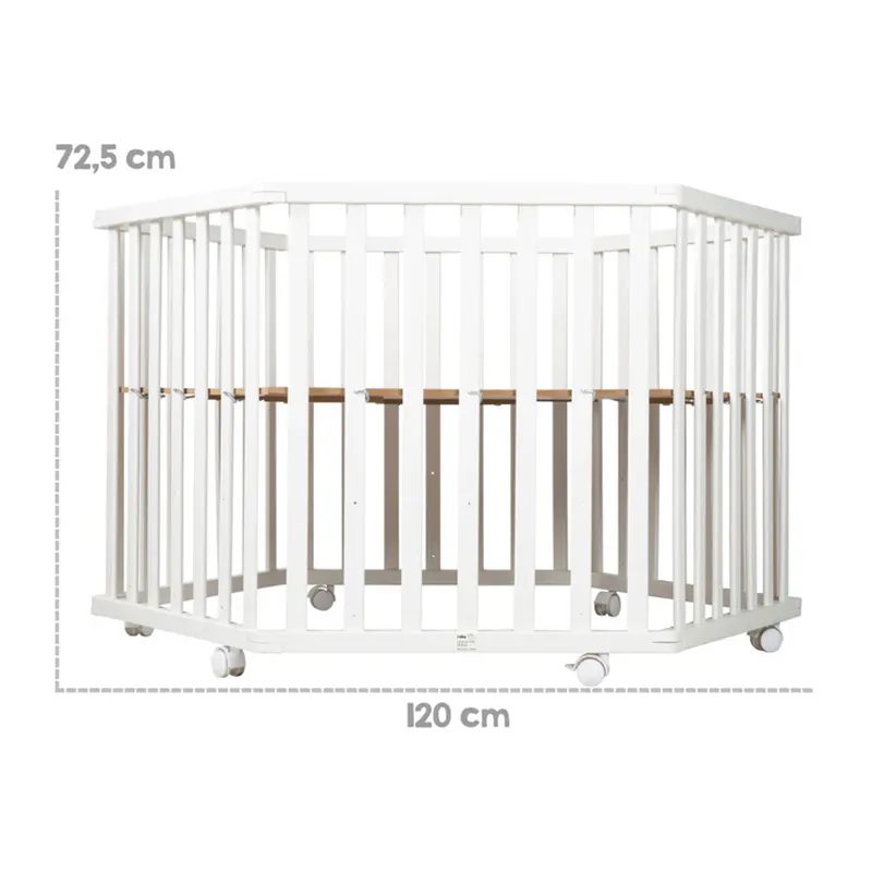 Parc Rock Star Baby Bois Blanc - 121x106x72cm-1