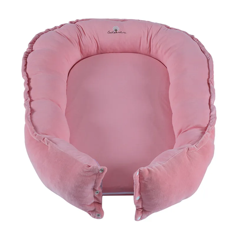 Cocon velours Coton BIO B. de rose - 32x65cm-1