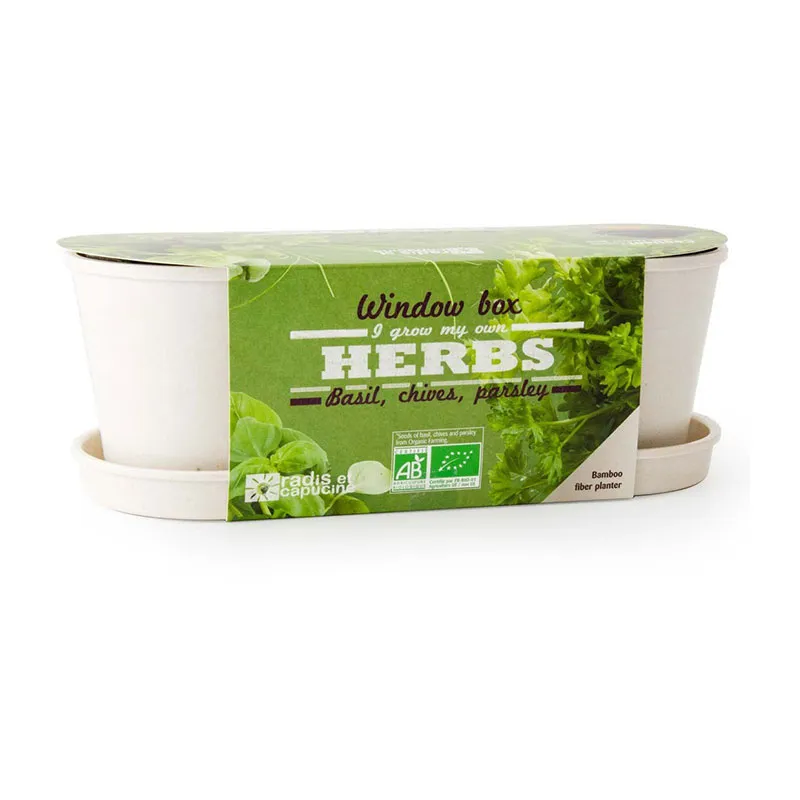 Jardinière bambou Aromates - 27x10x11cm-2