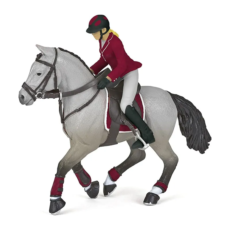 Cheval de concours et sa cavalière - 16x19cm-0