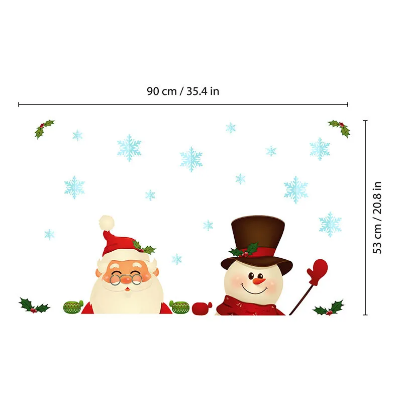 Stickers - Père Noël & Bonhomme de neige à la fenêtre-6
