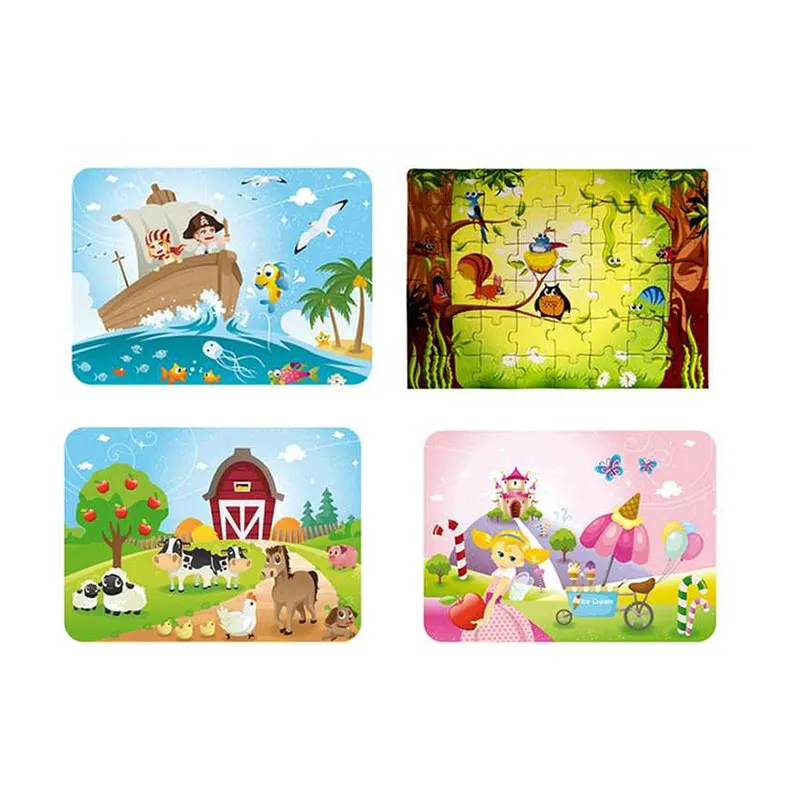 2 Puzzles Animaux/Pirate Aléat. - 48pcs-0