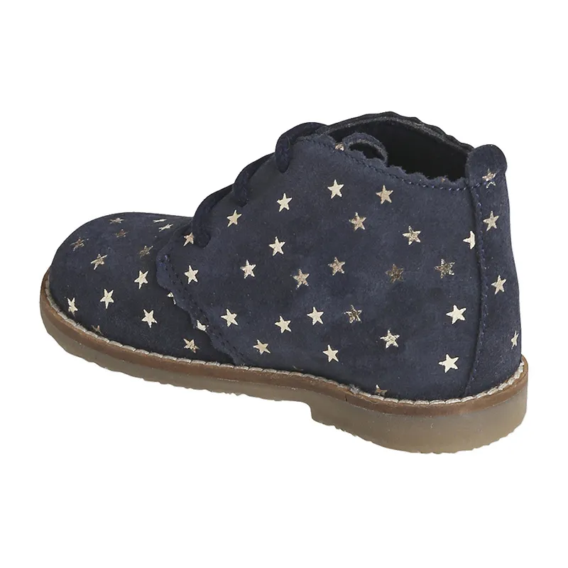 Bottines à lacets Cuir Étoiles - Marine-2
