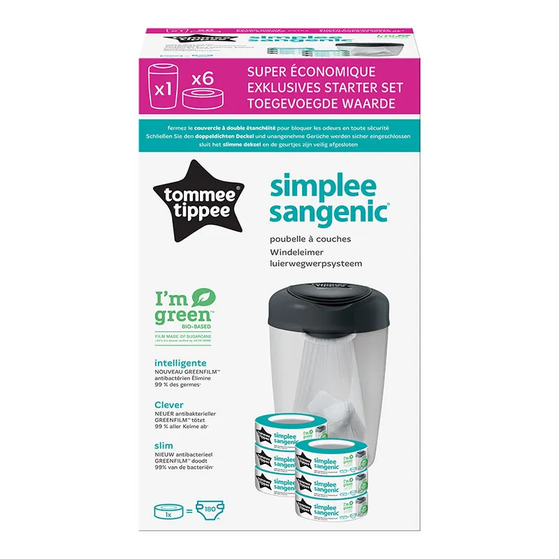 Starter Pack Simplee Poubelle + 6 Recharges - Gris-1