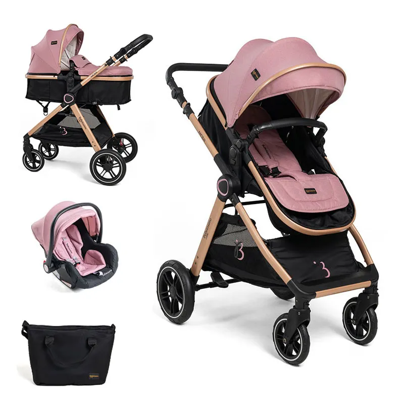 Poussette combinée 3en1 Nicea Rose - 0m+-0