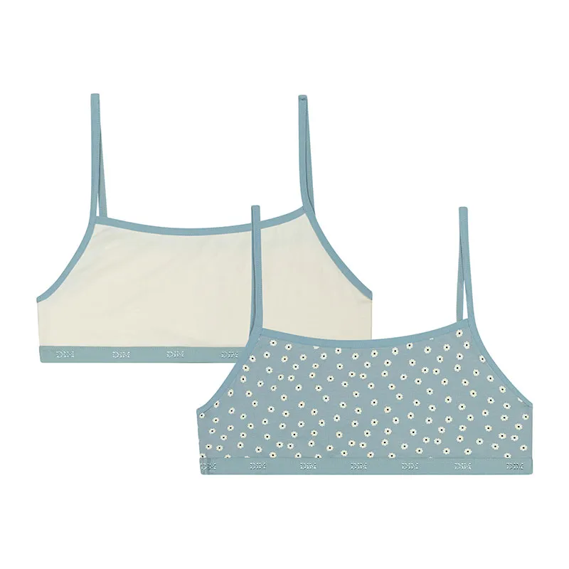 2 Brassières Fille Dim Pocket - Marine/Blanc-0