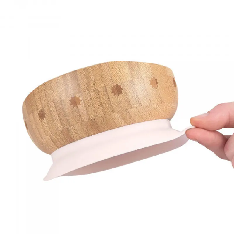 Bol Bambou à ventouse Souris Rose - 6m+-8
