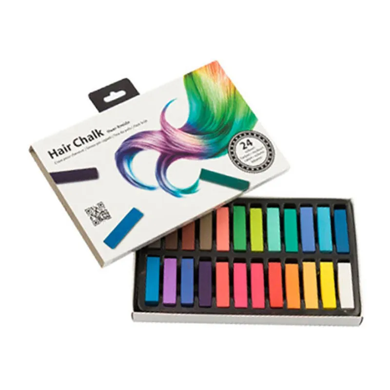 Craies multicolores pour les cheveux - 24pcs-0