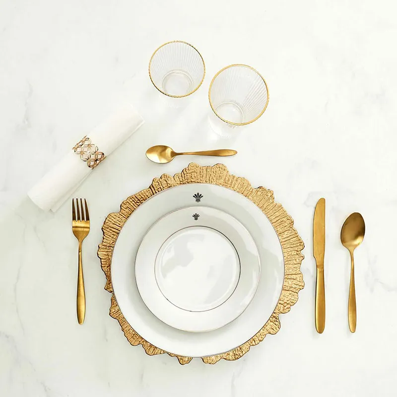 4 Dessous d'assiette Doré Aléat. - ø33cm-3