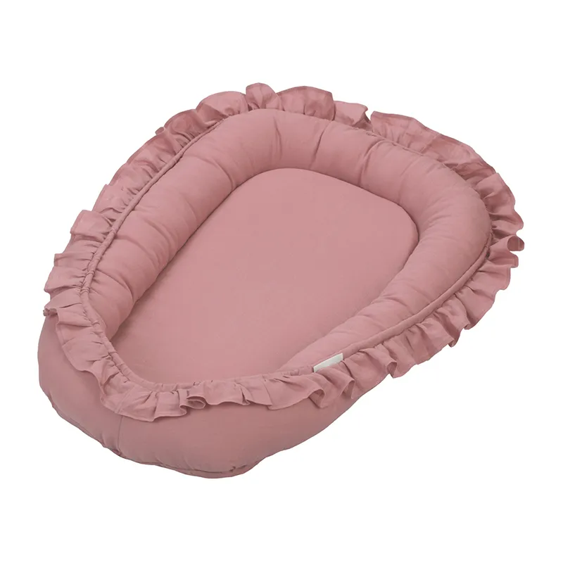 Réducteur de lit Lin avec volant Blush - 83x54cm-0