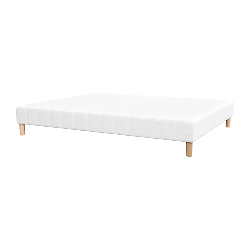 Sommier tapissier ressorts ensachés Confort + Blanc-1