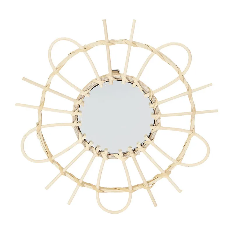 3 Miroir en rotin Marron - 28x33cm-3