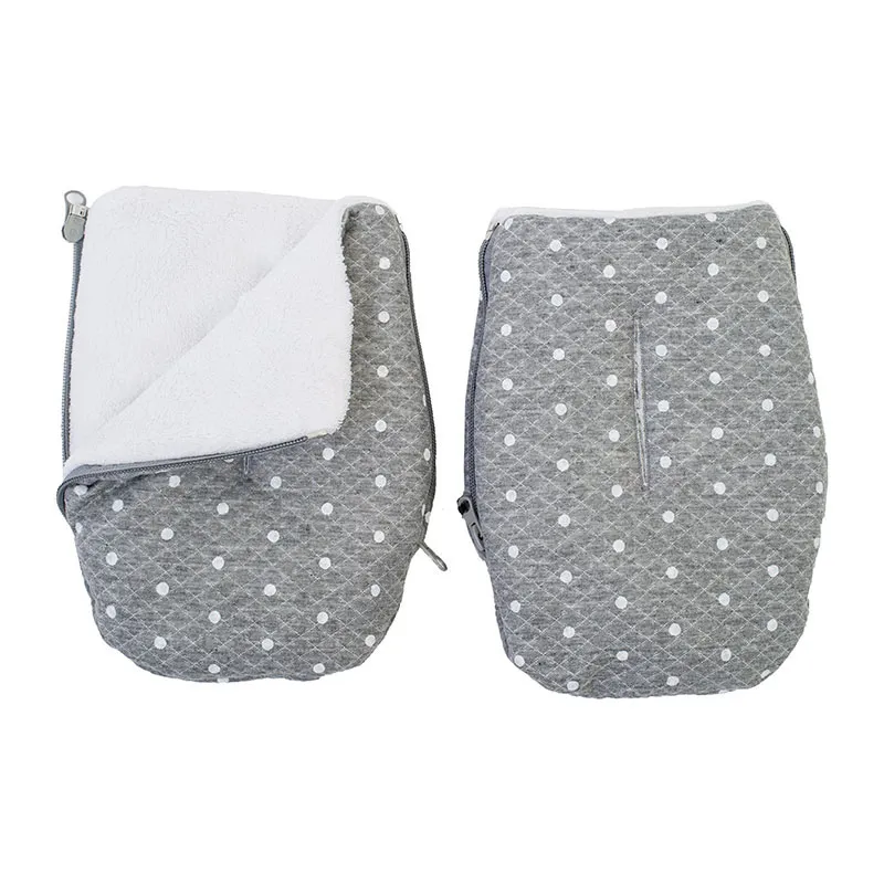 Moufles poussette Polaire à pois - Gris-0