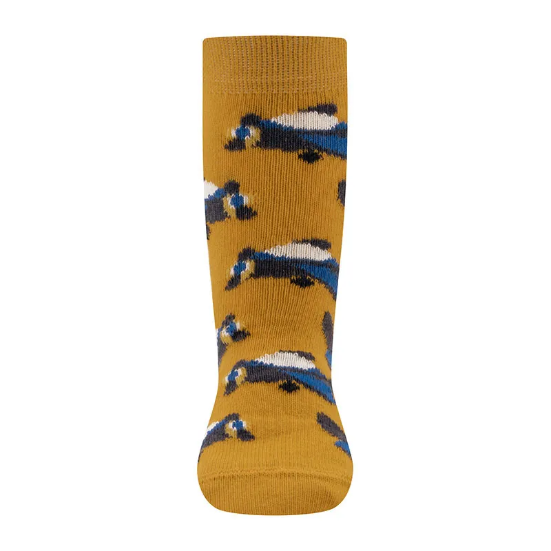 2 paires Chaussettes antidér. Avion - Moutarde/Marine-3
