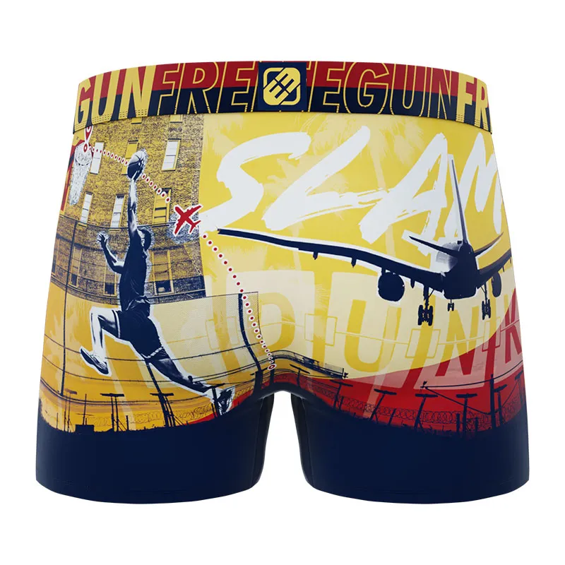 4 boxers homme Street Sport - Jaune/Bleu-3