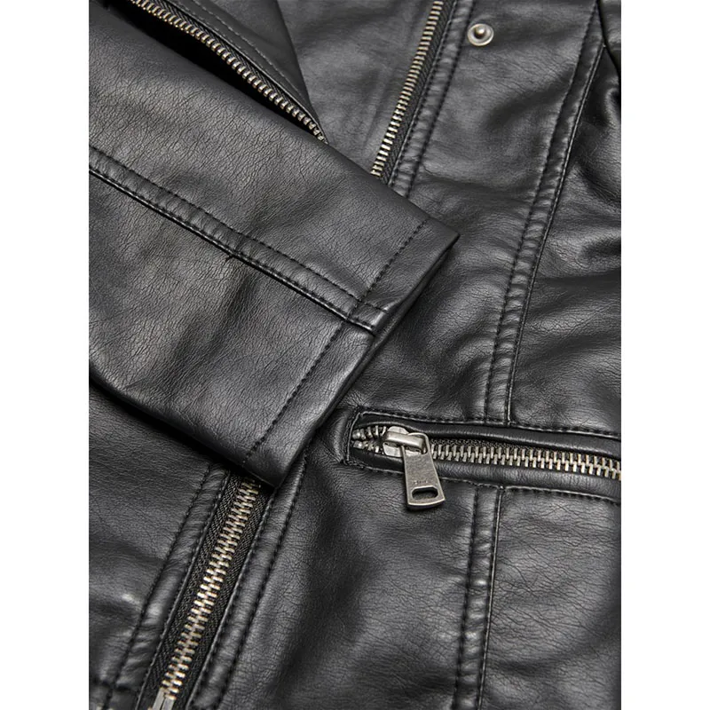 Veste simili cuir Freya Fille - Noir-3