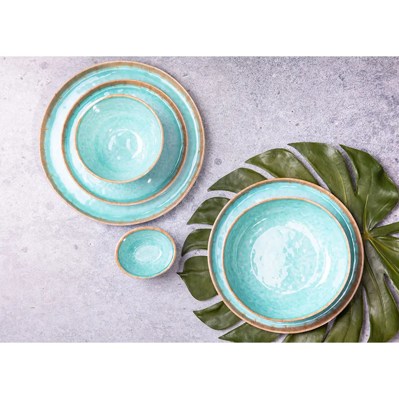 6 Assiettes à dessert Laguna Blanc/Bleu - Ø21,5cm - COSY&TRENDY-2