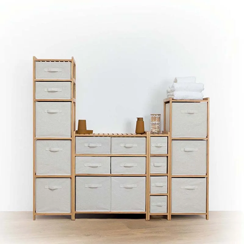 Étagère double 6 tiroirs Blanc - 66x33x75,5cm-1