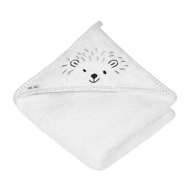 Cape de bain Coton Hérisson Blanc - 100x100cm-1