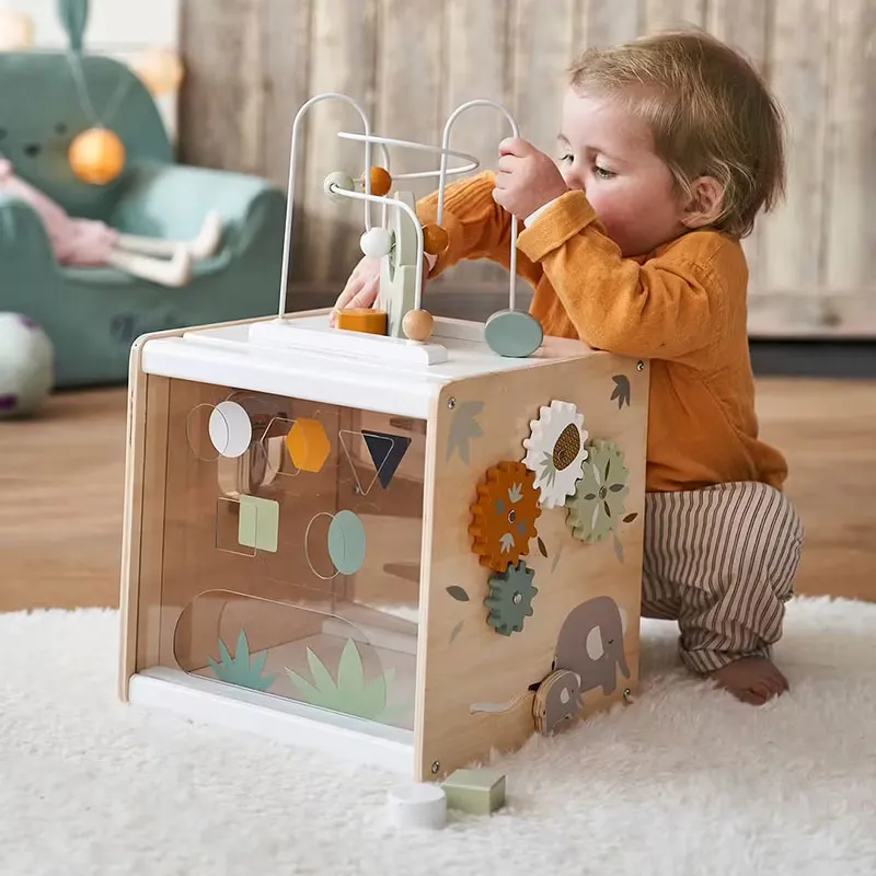 Cube Hanoï en bois - Vert moyen - 12m+-0