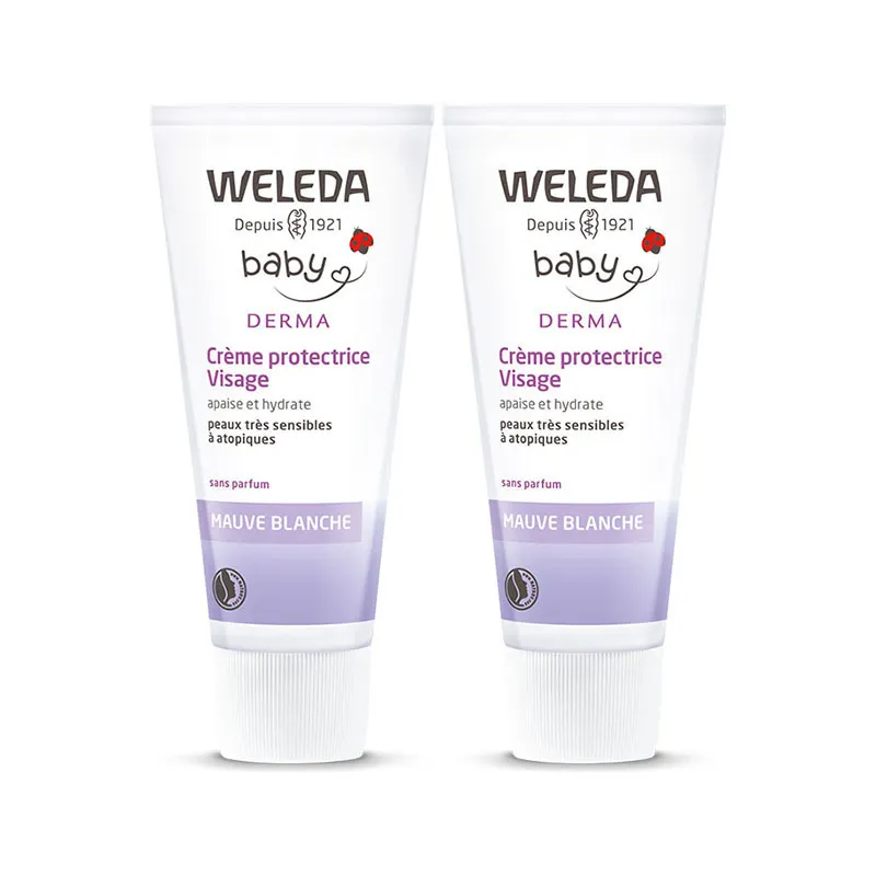 2 Crèmes protectrices Visage Mauve Blanche BIO - 2x50ml-0