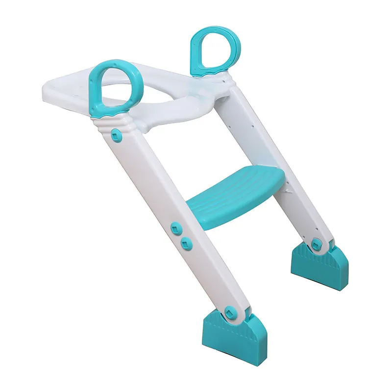 Réducteur de toilette échelle pliable - Bleu/Blanc-1