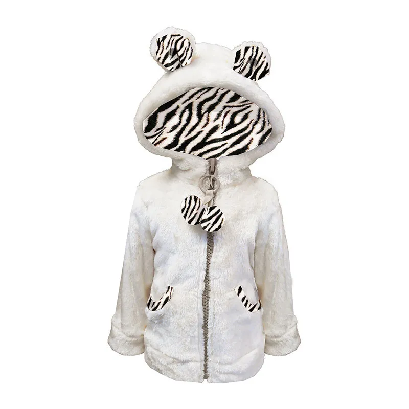 Veste polaire à oreilles Zebra Enfant - Blanc cassé-0