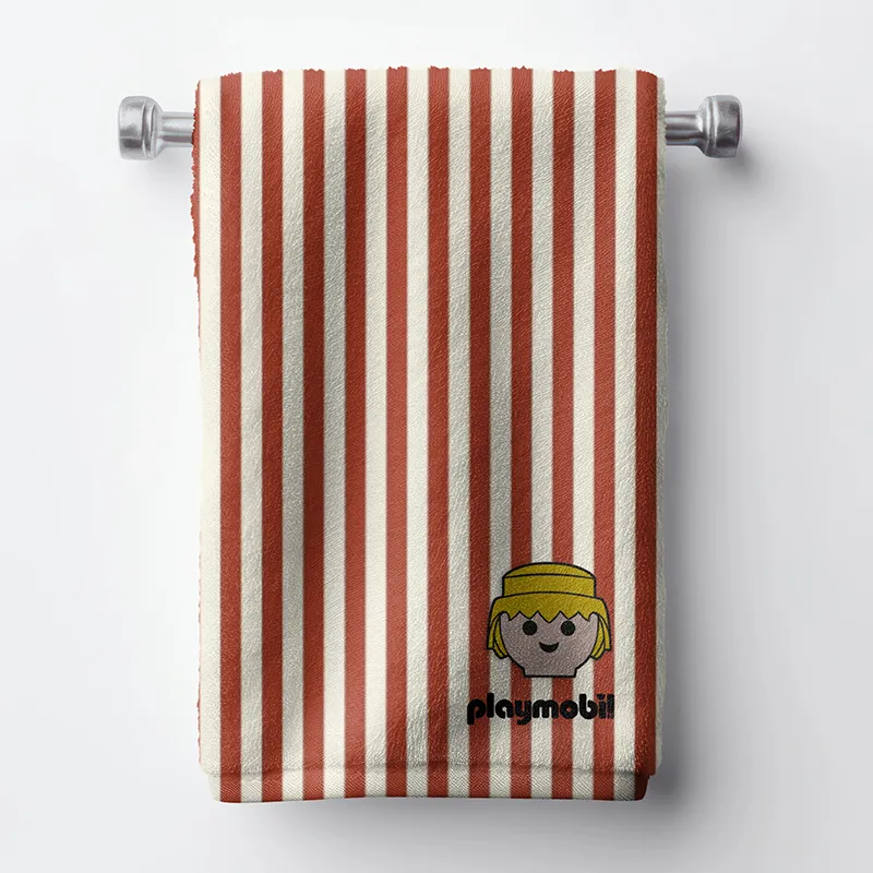 Serviette de toilette Rayures Rouge - 75x140cm-2
