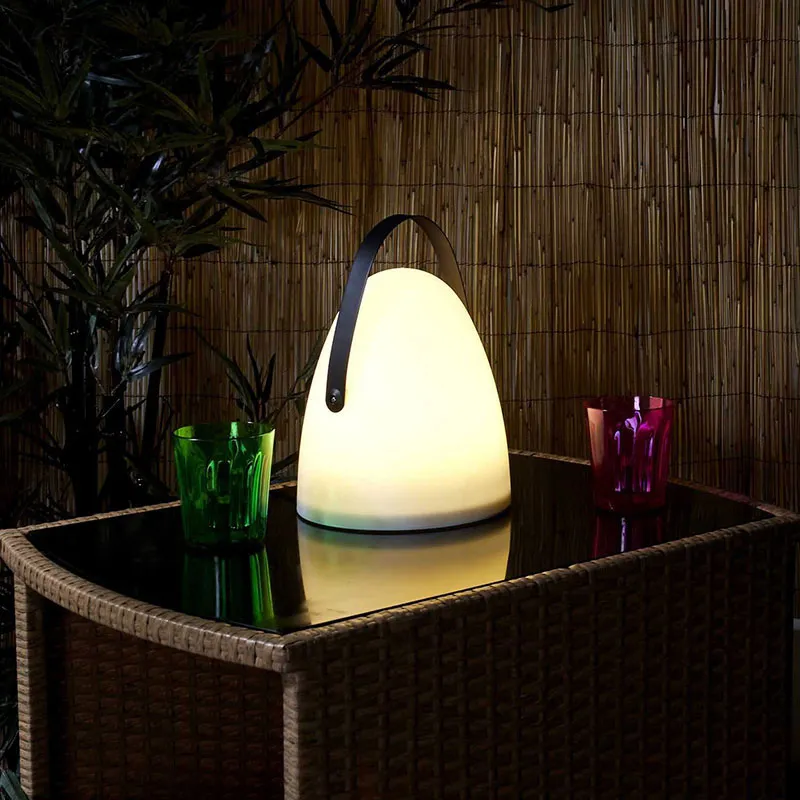Lampe avec poignée Extérieur Blanc - 21x30x21cm-0