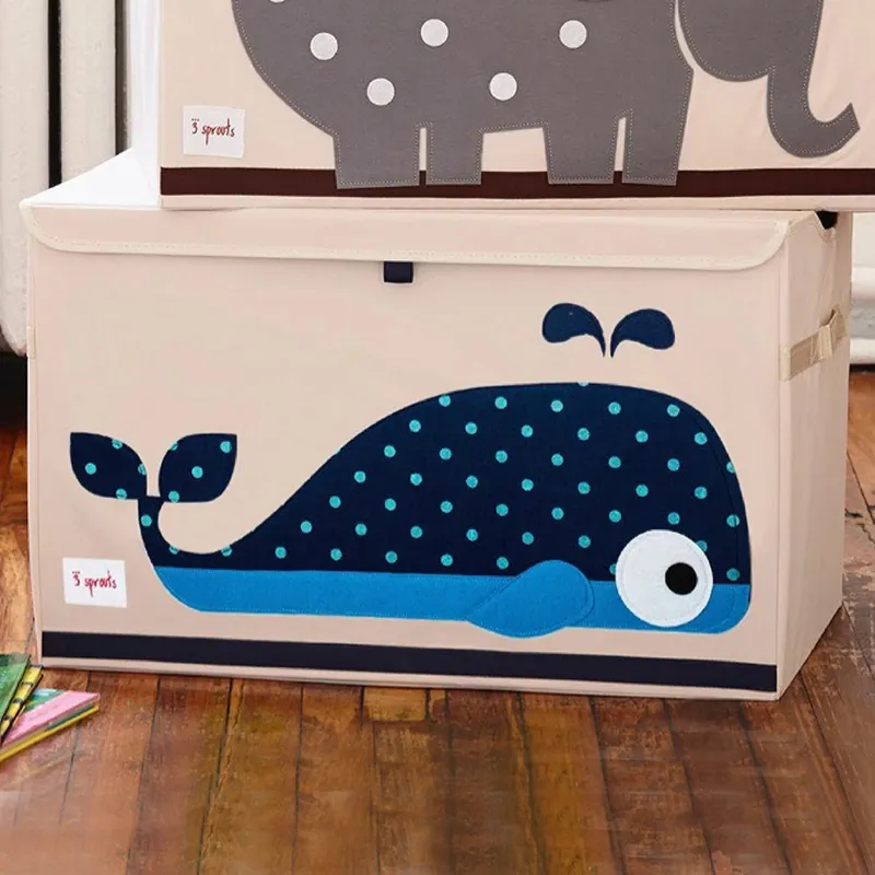 Coffre à jouets Baleine - 60x38x36cm-0
